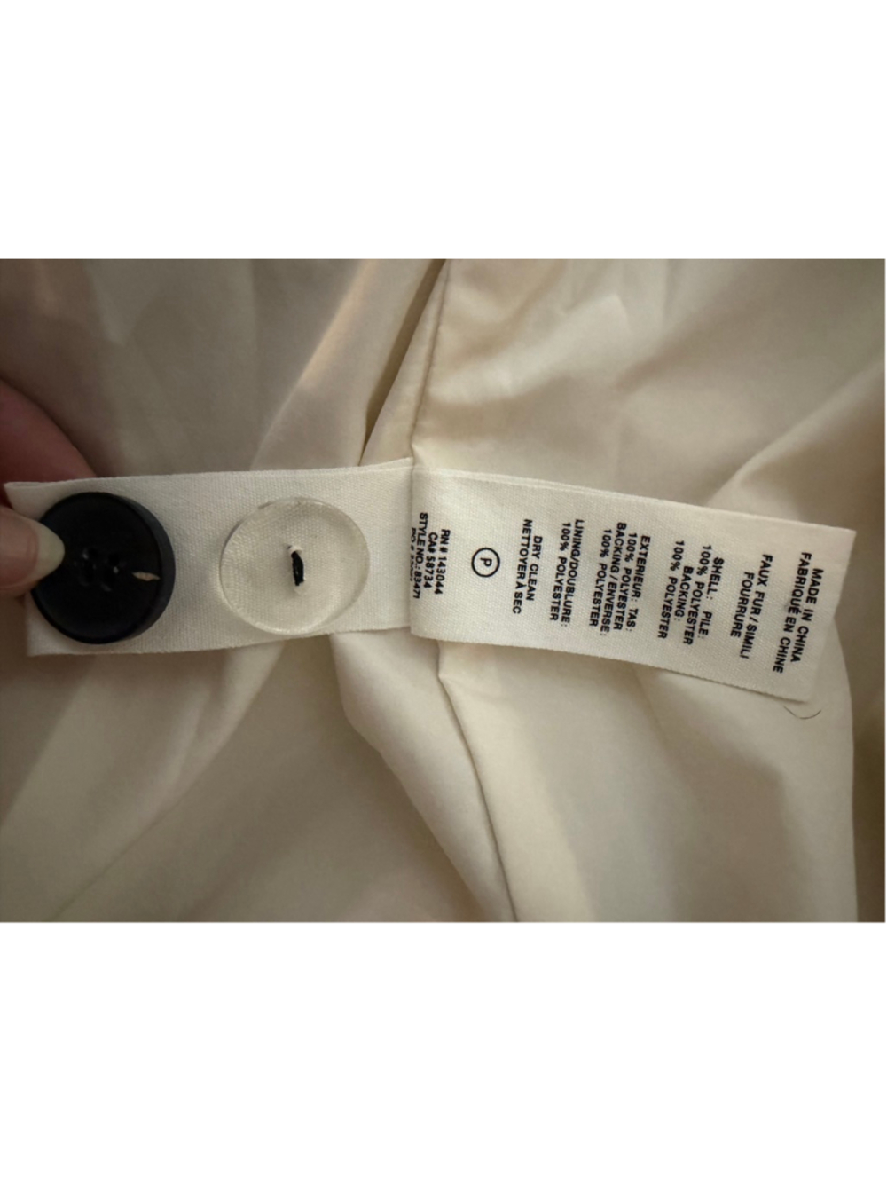 Avec Les Filles White Long Faux Fur Double Breasted Coat XS/S - Picture 6 of 6